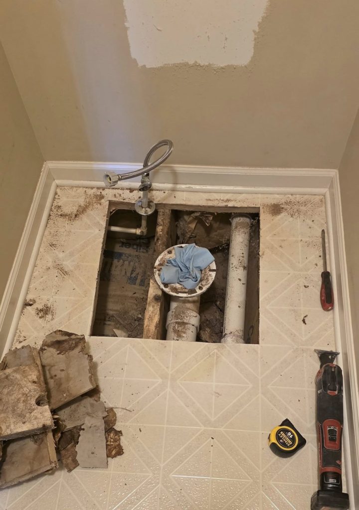 Toilet Floor Replacement and Subfloor Repair
