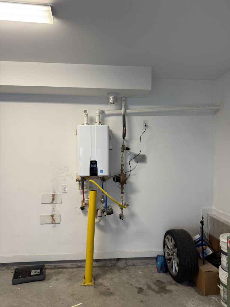 Garage Tankless Water Heater Setup