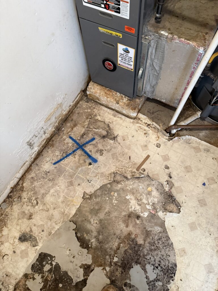 Leak Location Marked – Preparation for Repair