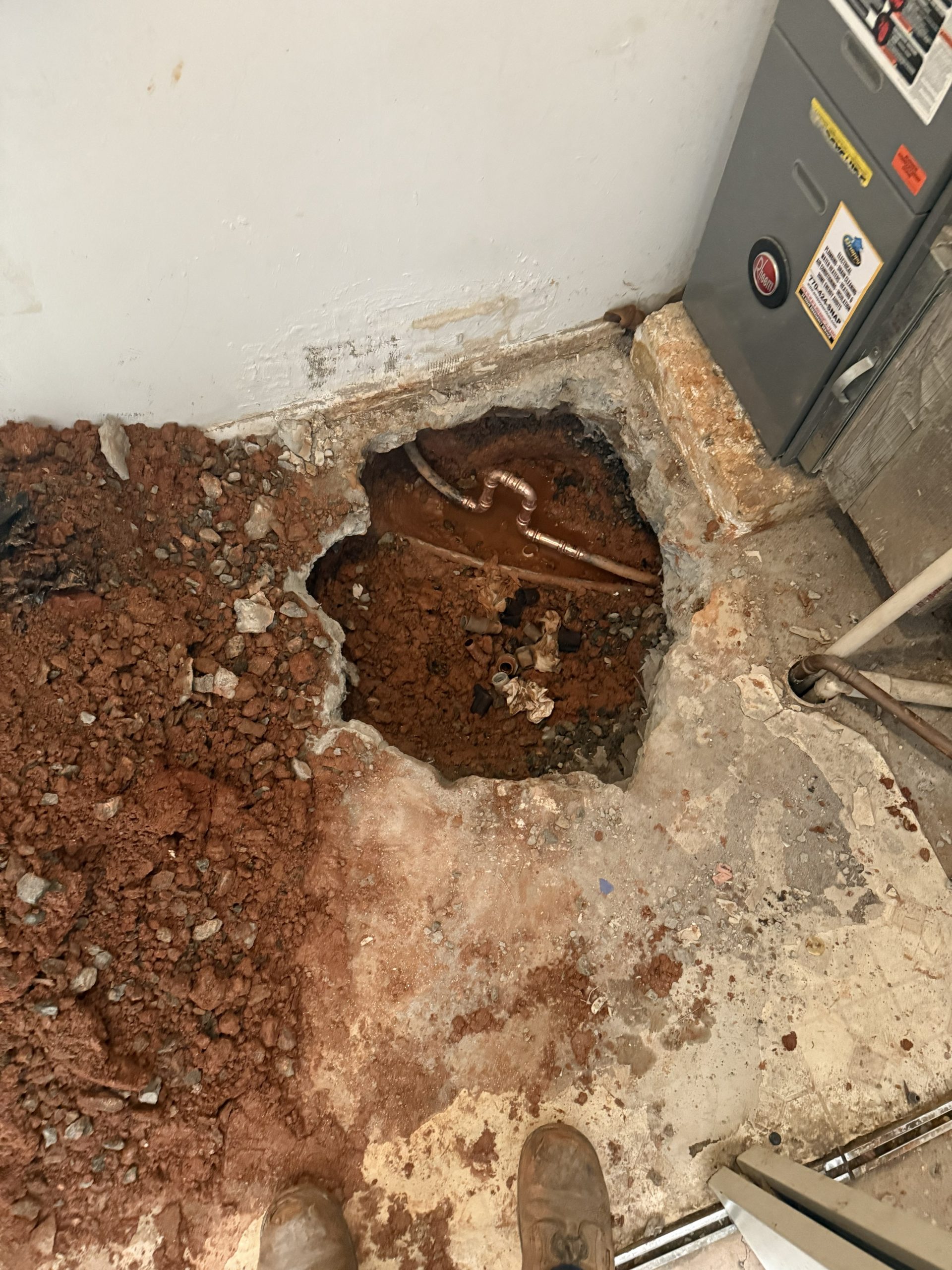 Exposed Slab With Active Moisture Area