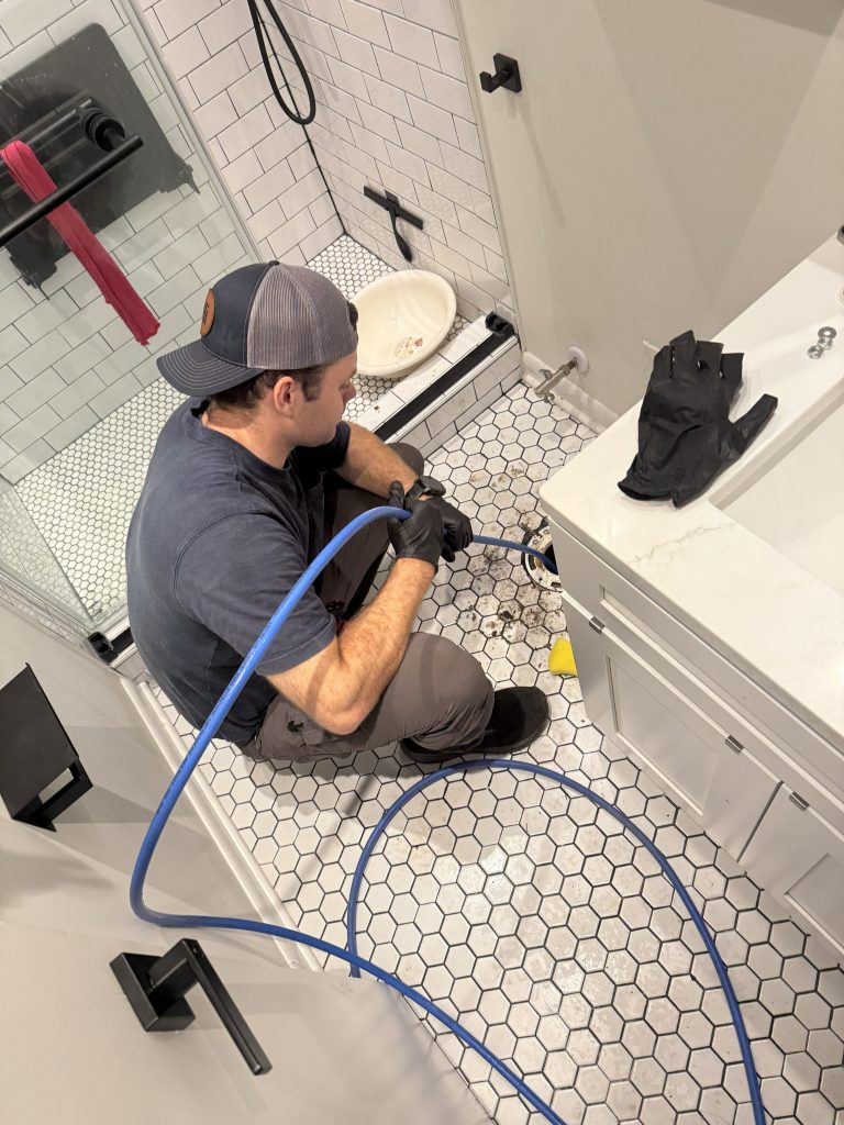 Indoor Hydro Scrubbing Drain Cleaning