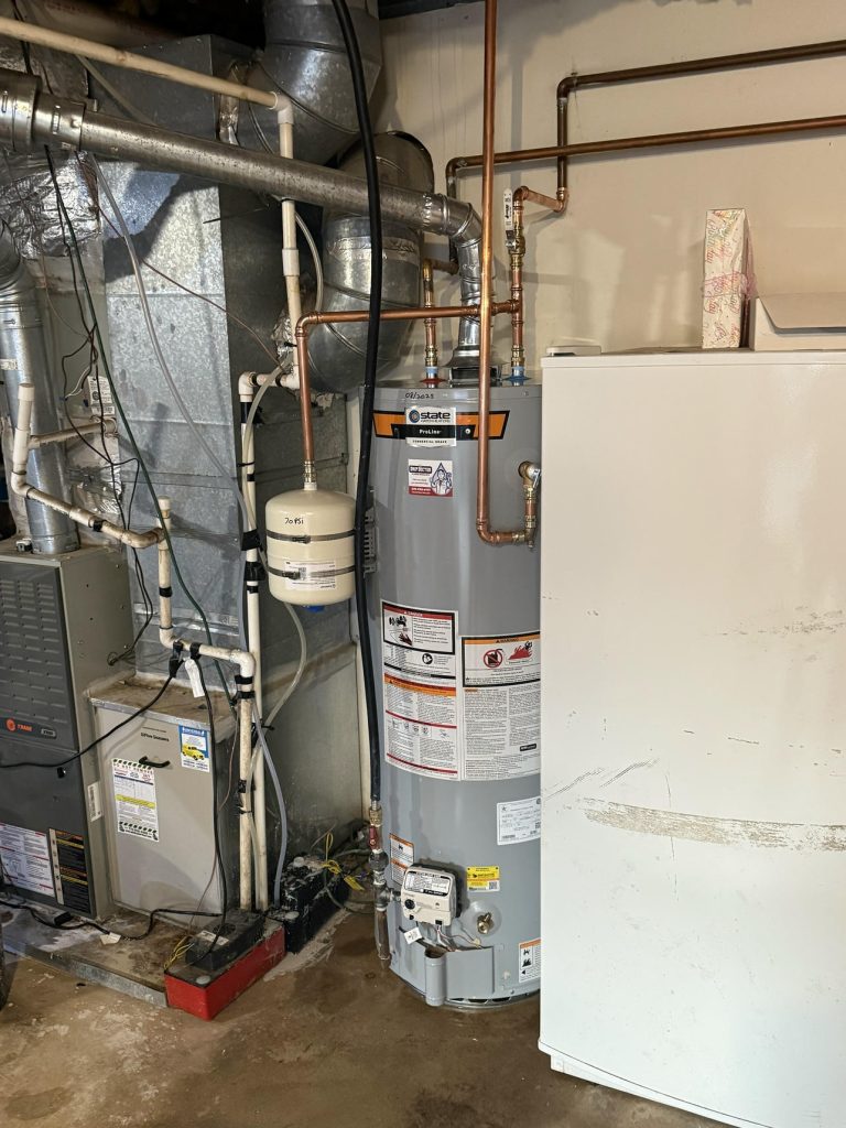 Basement Water Heater Installation Setup