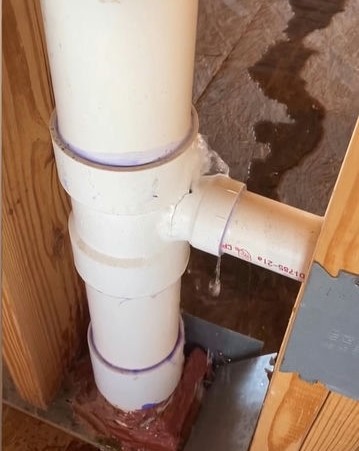 PVC Pipe Joint with Leak Signs
